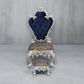 Handcrafted Huyo Silver Chair with Ottoman